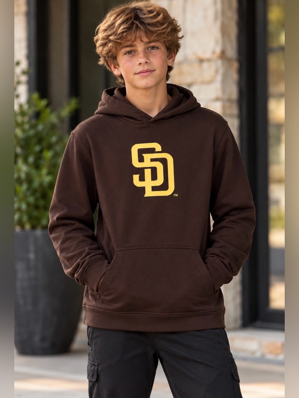 NWT MLB GM Youth San Diego Padres Primary Logo Hoodie